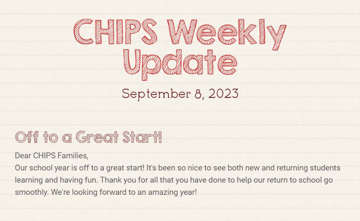 CHIPS Weekly Newsletter